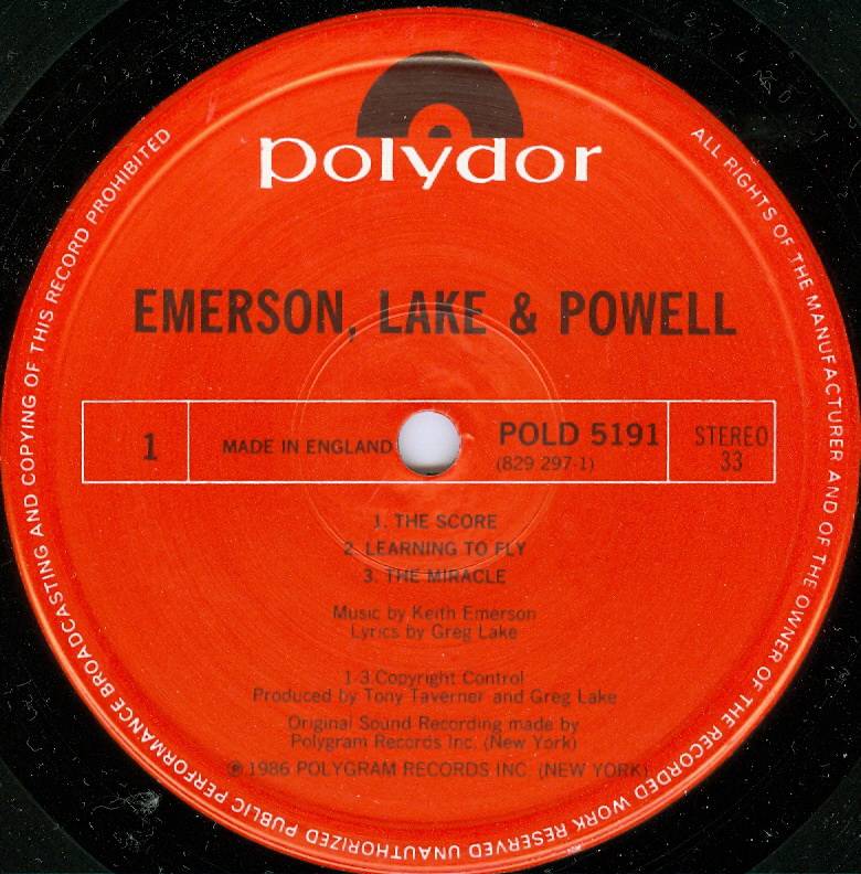 Emerson, Lake and Palmer Emerson, Lake and Powell [lp label a uk]